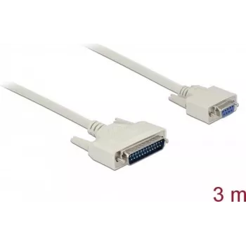 Delock - Cable Serial - DB-25 (M) to DB-9 (M) - 3,0m - Thumbscrews - beige (85525)