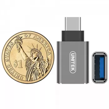 UNITEK Y-A025CGY cable interface/gender adapter USB Type-C USB Type-A Metallic
