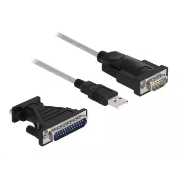 DeLOCK Adapter USB 2.0 Type-A to Serial RS-232 D-Sub 9 + D-Sub 25