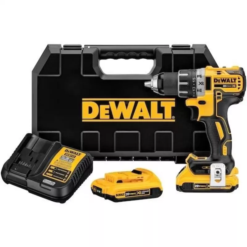 Cordless drill DeWalt DCD791D2-QW, 18V Li-Ion, 2×2Ah batteries, keyless 13 mm chuck, 70 Nm, 1.5 kg