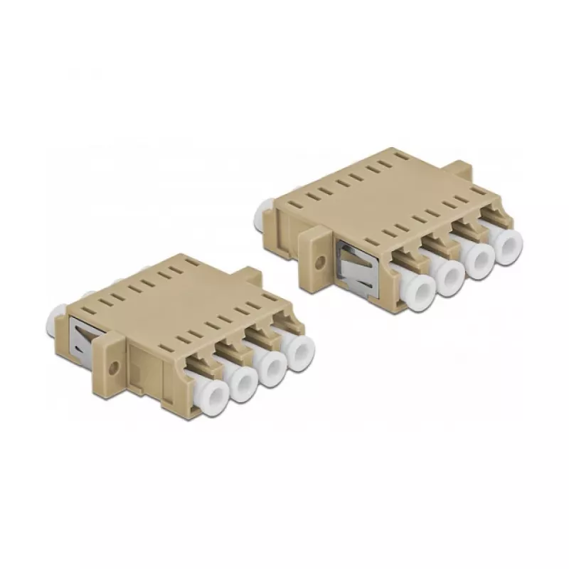 Fibre optic adapter DELOCK LC female to LC female, beige, pack of 2