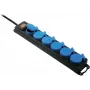 Power strip AS Schwabe 38606 — 6-socket electrical extension with switch, black/blue
