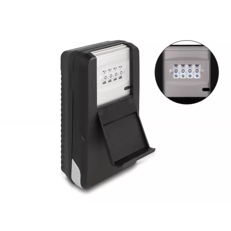 Key Cabinet DELOCK 20932 aluminium and plastic key organizer with combination lock, black