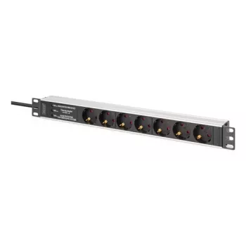 Digitus DN-95441 power distribution unit PDU 7 AC outlets 1U Black Silver
