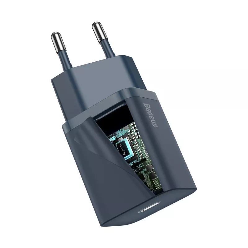 Baseus Super Si Power charger with USB-C to Lightning cable 20W Blue