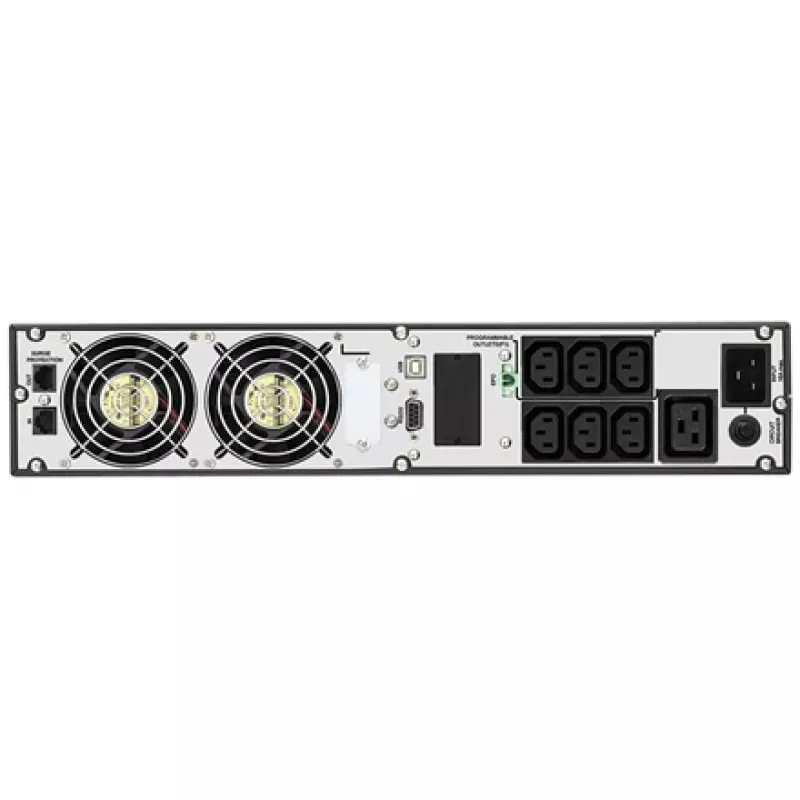 Rack UPS fsp/fortron CHAMP 3K RACK — 3000 VA, 2400 W, 110–300 V, ±1% batt. mode, 4 AC outlets, USB