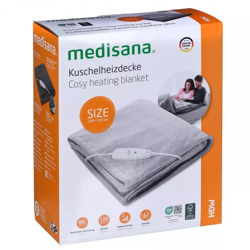 Medisana HDW electric heated blanket, 120 W, grey