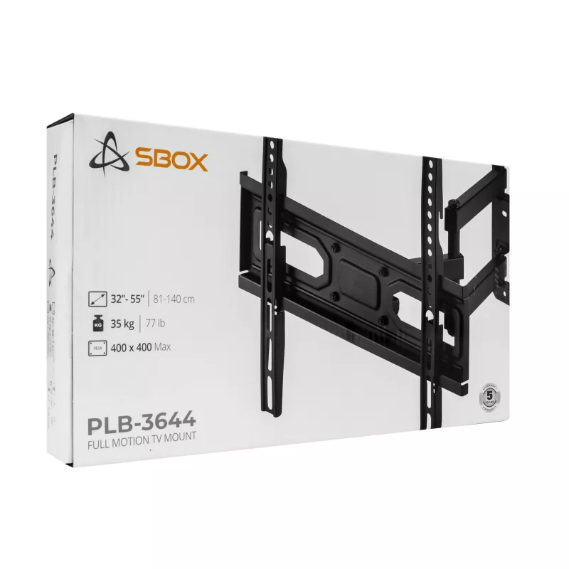 TV wall mount SBOX PLB-3644-2 for 32–55 inch TVs, up to 35 kg, VESA 400x400