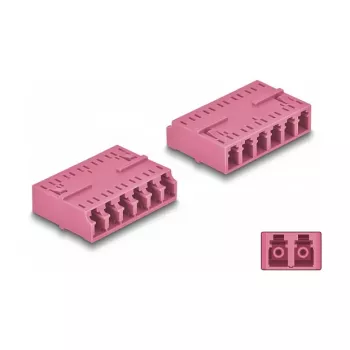 DeLOCK Optical Fiber Coupler HD LC Hexaplex female to LC Hexaplex female violet