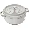 Cast iron round pot Staub 1.7 l White Truffle, enameled cocotte for stovetop and oven
