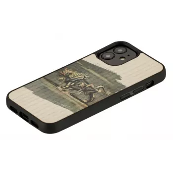 Phone case Man and Wood for iPhone 12 mini — white bull design