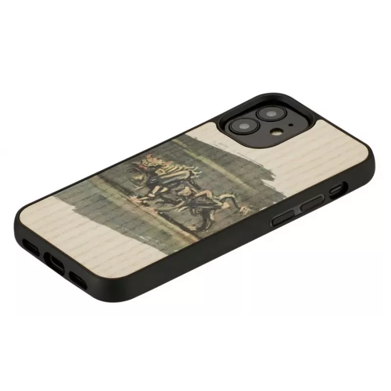 Phone case Man and Wood for iPhone 12 mini — white bull design