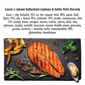 Dry dog food PAKA ZWIERZAKA Salmon with Baltic Fish M 9 kg — adult, grain-free, for medium and large breeds