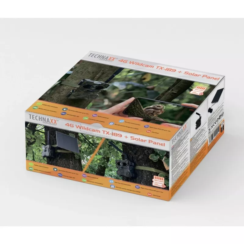 Technaxx 4G Wildcam TX-189 Outdoor Camera 4MP CMOS Solar Panel