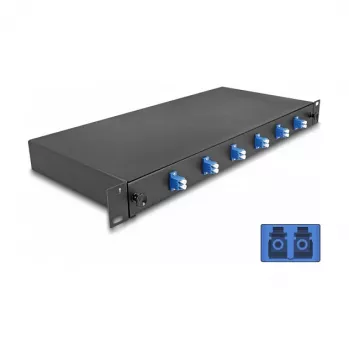 Fibre optic splice enclosure DeLOCK 66997 Black Metal 482x220 mm