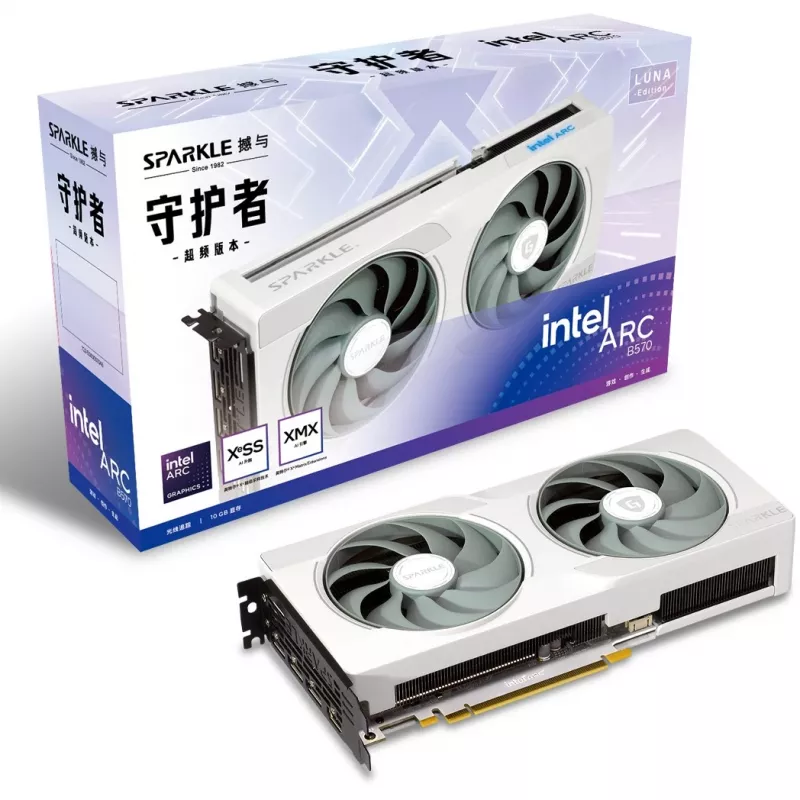 Graphics Card Sparkle Arc B570 Guardian Luna OC 10GB GDDR6, PCIe 4.0 x8, 160-bit, 242×105×44 mm