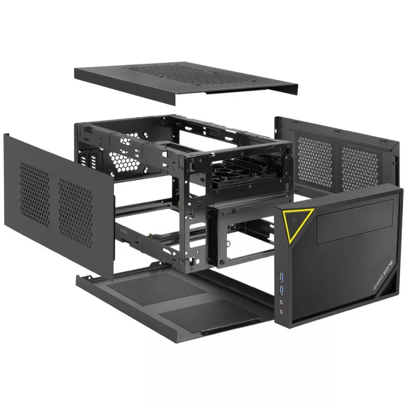 PC Case Sharkoon SHARK ZONE C10 Mini-ITX Black, Yellow