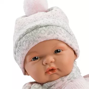 Doll Llorens Crying Doll 38938 Made of Roses, 38 cm lifelike baby doll