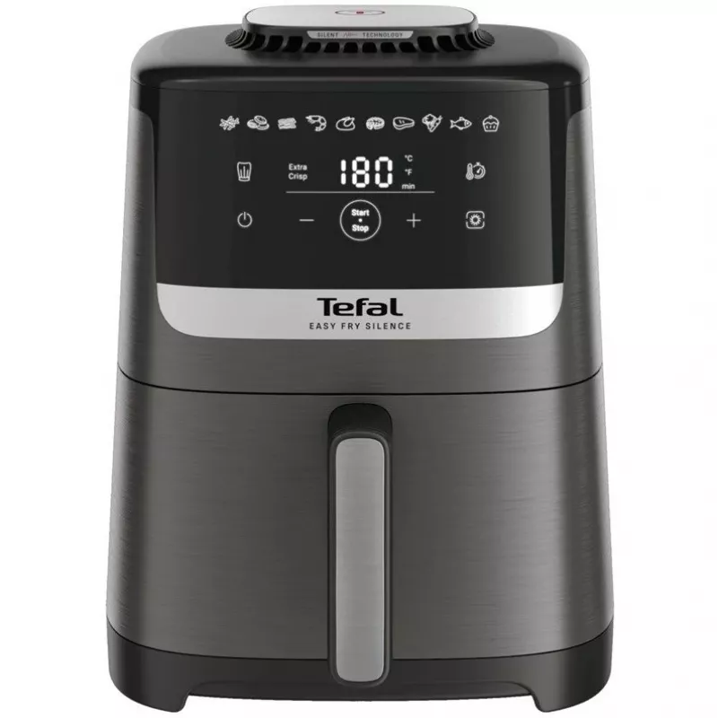 Tefal Easy Fry Silence EY551HE0 fryer Single 5 L Stand-alone Hot air fryer Black, Grey, Stainless steel
