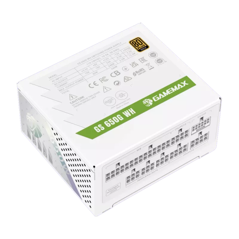 Gamemax Power Supply, 80 PLUS, Gold | GS 650G WH | 650 W