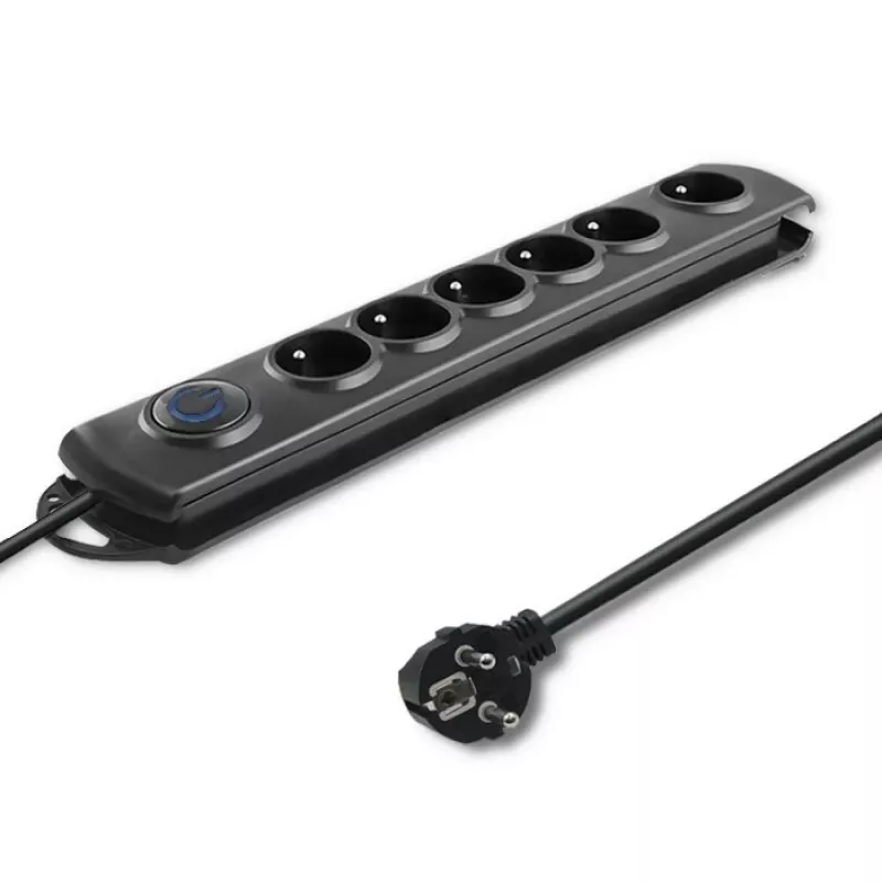Surge Protector Qoltec 50112 Black 6 AC outlets 230V 3m