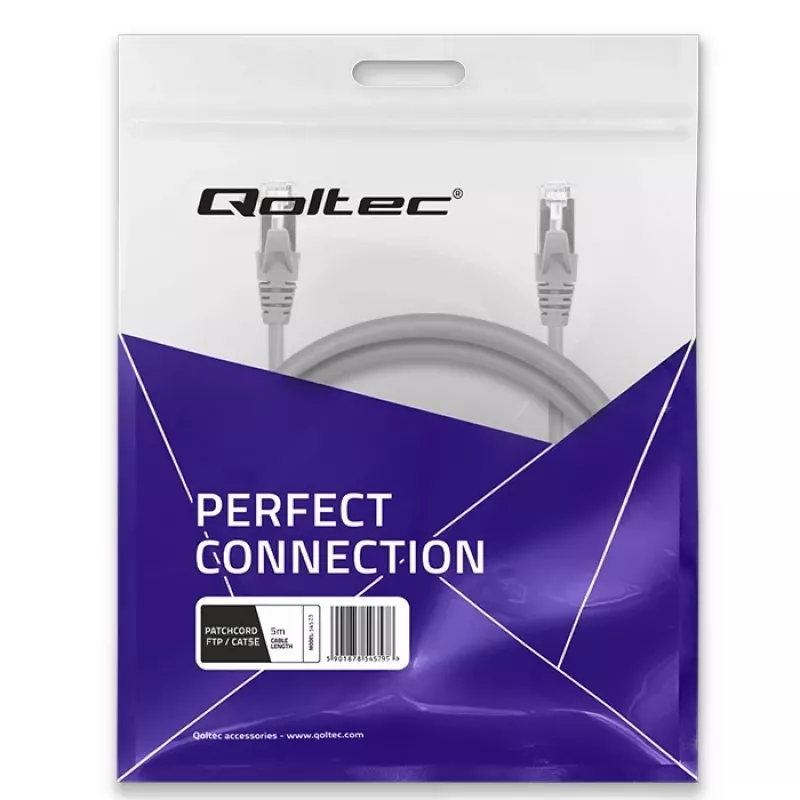 Patchcord cable QOLTEC 54529 2xRJ45 CAT5e 5m Black