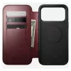 Mobile phone cover Nomad Modern Leather Folio for iPhone 17 Pro Max — leather, TPU, PC, aluminium, burgundy, 16 cm (6.3 inch)