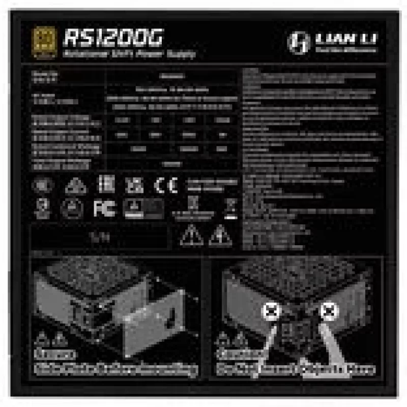 Power supply unit Lian Li RS1200G 1200 W 20+4 pin ATX 80 PLUS Gold Black