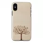 Smartphone case man and wood for iPhone X/XS, apple tree wood, black