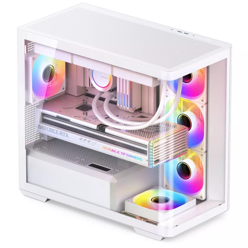 Jonsbo D300 Midi-Tower, 270 degrees, Tempered Glass - white