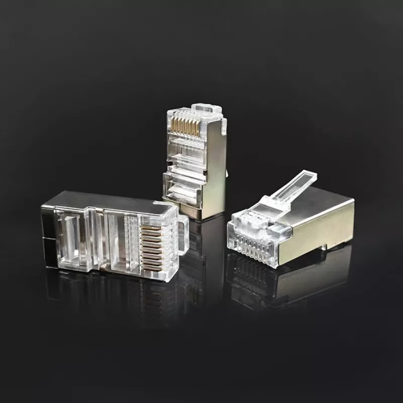 RJ45 modular connector QOLTEC 54556 CAT6 FTP, silver, 18×22×11 mm, pack of 100