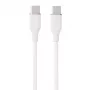 Silicone Cable USB Type-C - Type-C, 60W (White, 1m)