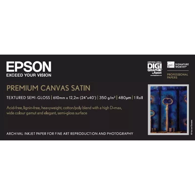 Epson Premium Canvas Satin, 24 inch x 12,2 m, 350g/m²