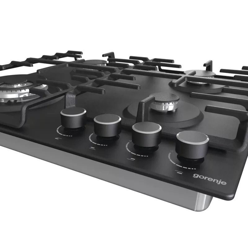 Gorenje Hob GW642AB Gas Number of burners/cooking zones 4 Rotary knobs Black
