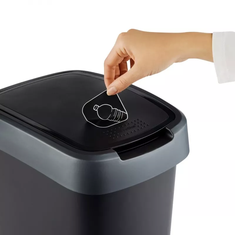 Waste bin Rotho Twist 50 L rectangular polypropylene, 50 L, 602×298×401 mm, black