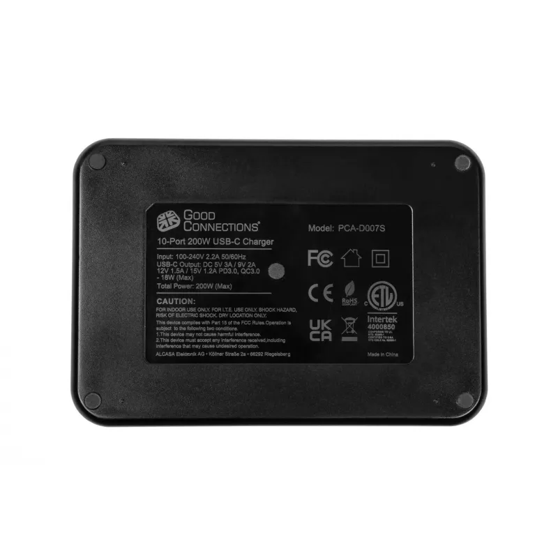 Alcasa PCA-D007S mobile device charger Tablet Black AC Fast charging Indoor