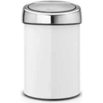 BRABANTIA Touch Bin 3 L White (model 36 44 88) — small pedal‑free waste bin for hygienic disposal