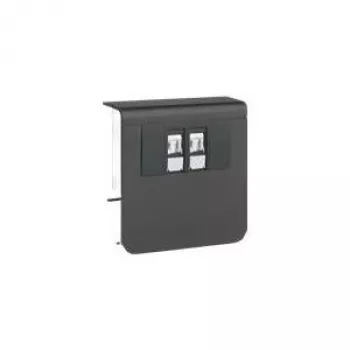 Hager Tehalit SL Device Carrier SL20080, Data Outlet Cat.6, 2-way, graphite black, RAL 9011 2-way RJ45, Cat.6, UAE WE (8/8), Material: PC/ABS Halogen-Free (SL200809079011)
