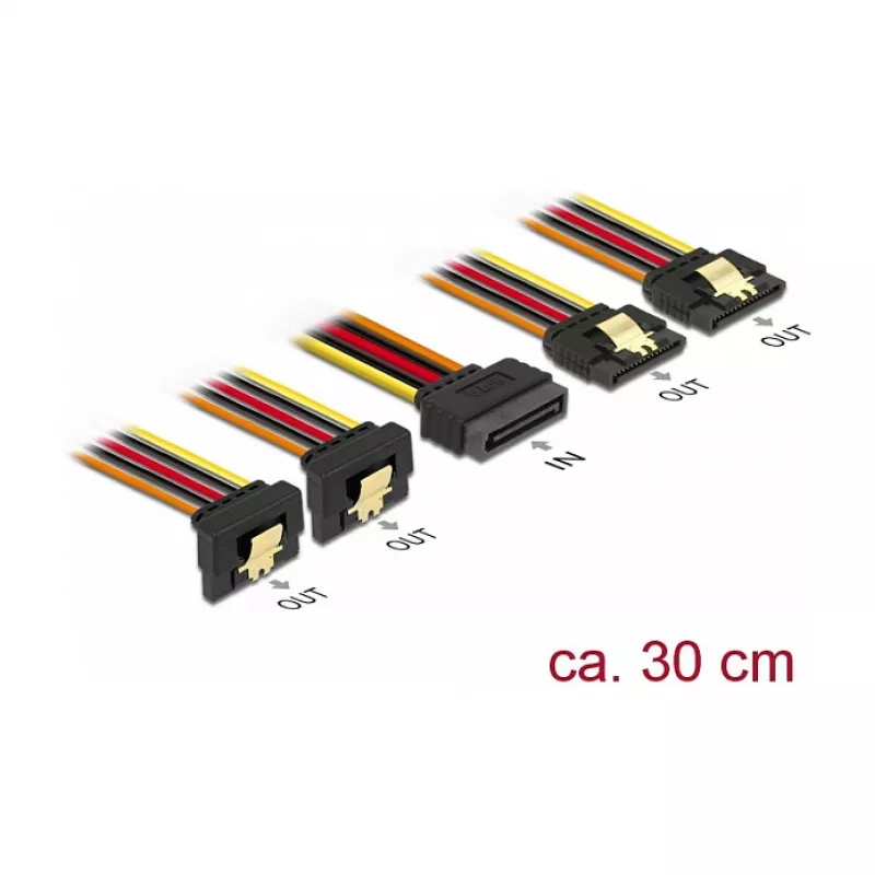 Internal power cable DeLOCK 60151 0.3 m 4 x SATA 15-pin