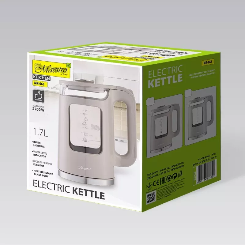 Maestro MR-065 electric kettle 1.7 L 2200 W (MR-065-GREY) Grey