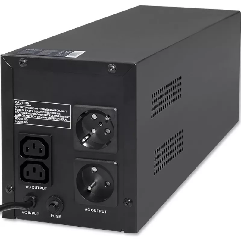 Uninterruptible Power Supply UPS Qoltec 53775 1.2 kVA 720 W 4 AC outlets