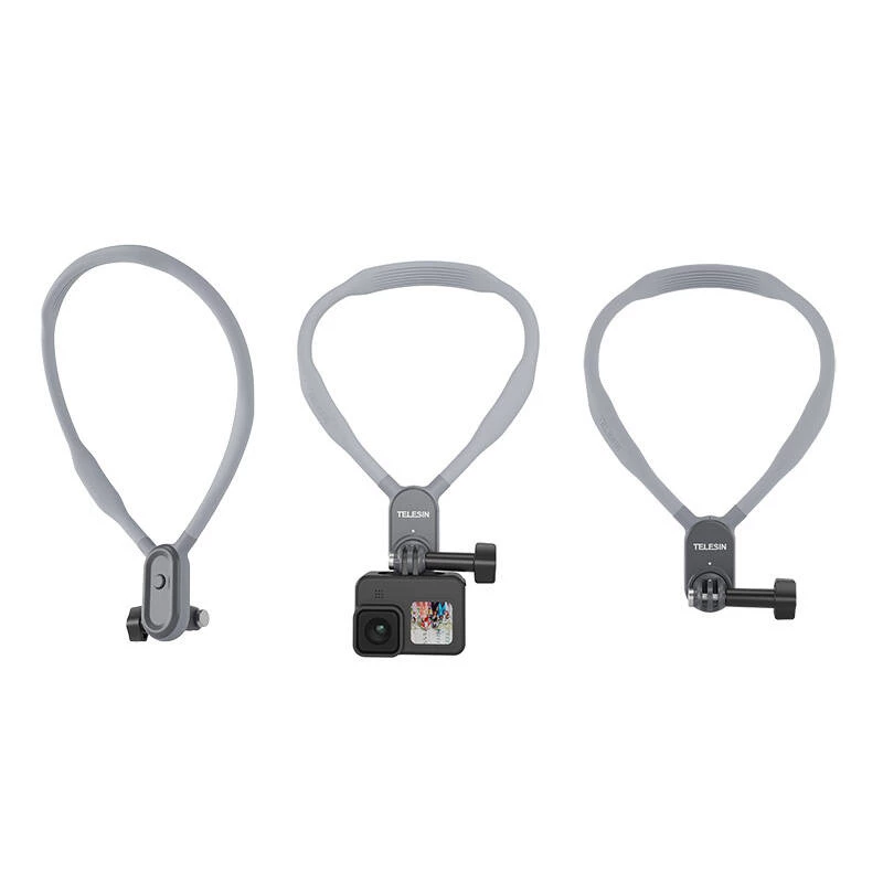 Neck strap with mount for sports cameras Telesin TE-HNB-001 — adjustable length, quick-release mount