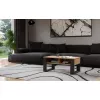 Coffee table top e shop Modern 90×58×50 cm, anthracite frame, Artisan oak shelves, matte