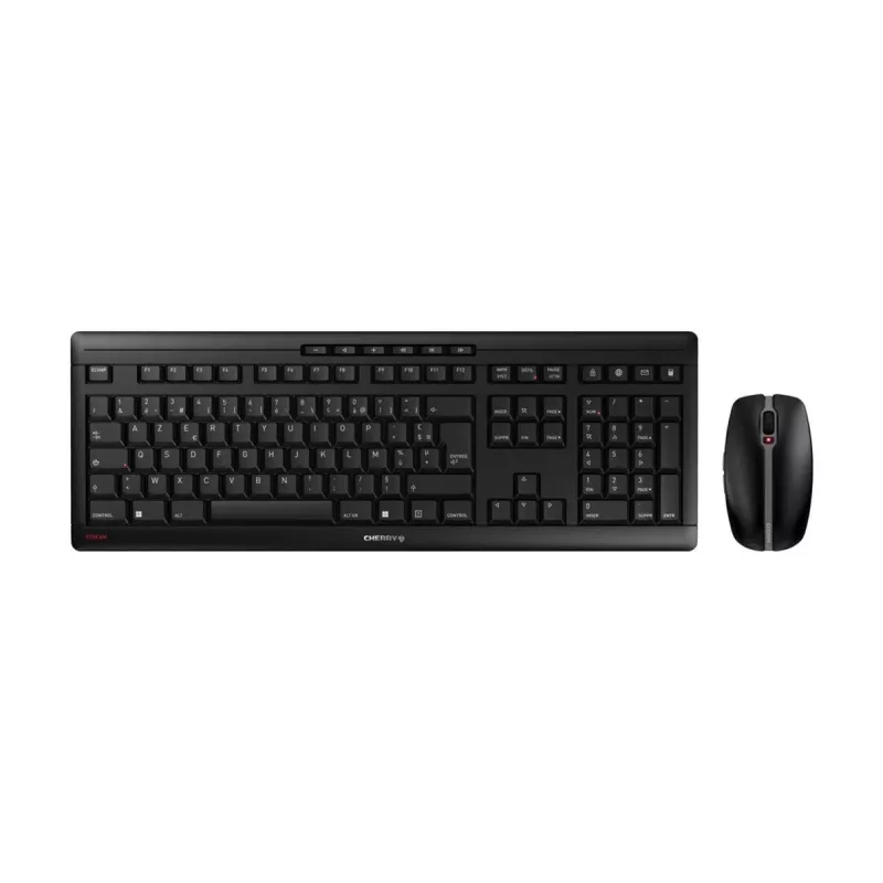 CHERRY Stream Desktop keyboard Mouse included Office RF Wireless AZERTY French Black