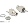 DeLOCK Connector DC 5.5 x 2.5 mm female bulkhead soldering version Hexagon 20 V 9 A