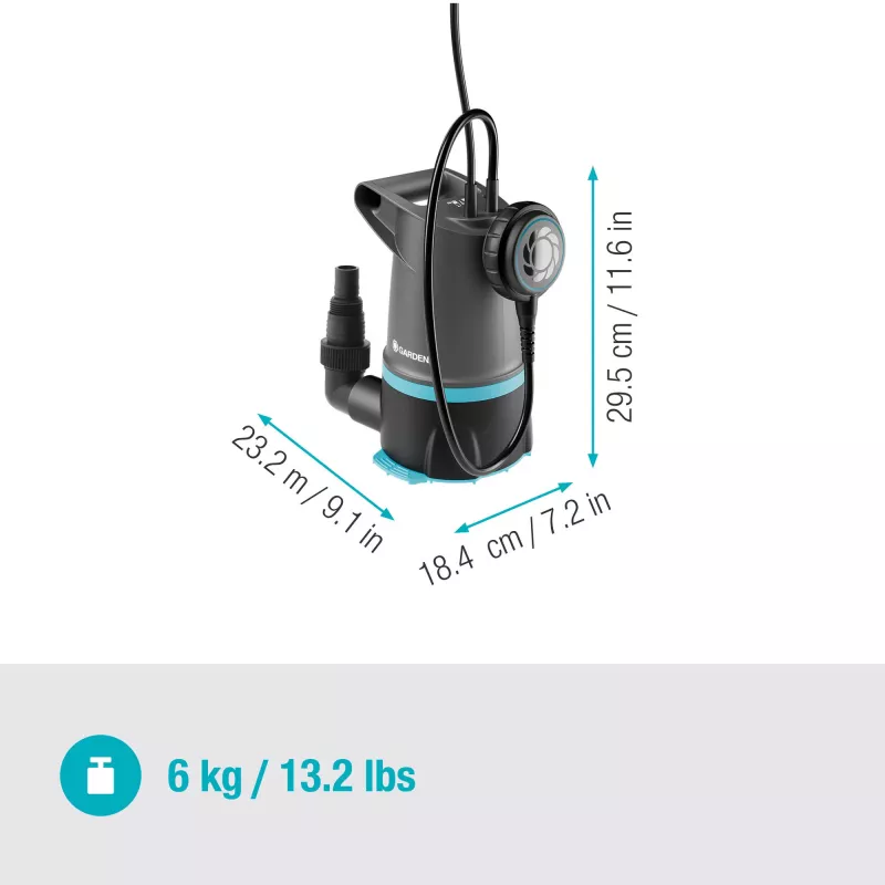 Submersible pump GARDENA 09018-47 — 550 W motor for water removal and transfer