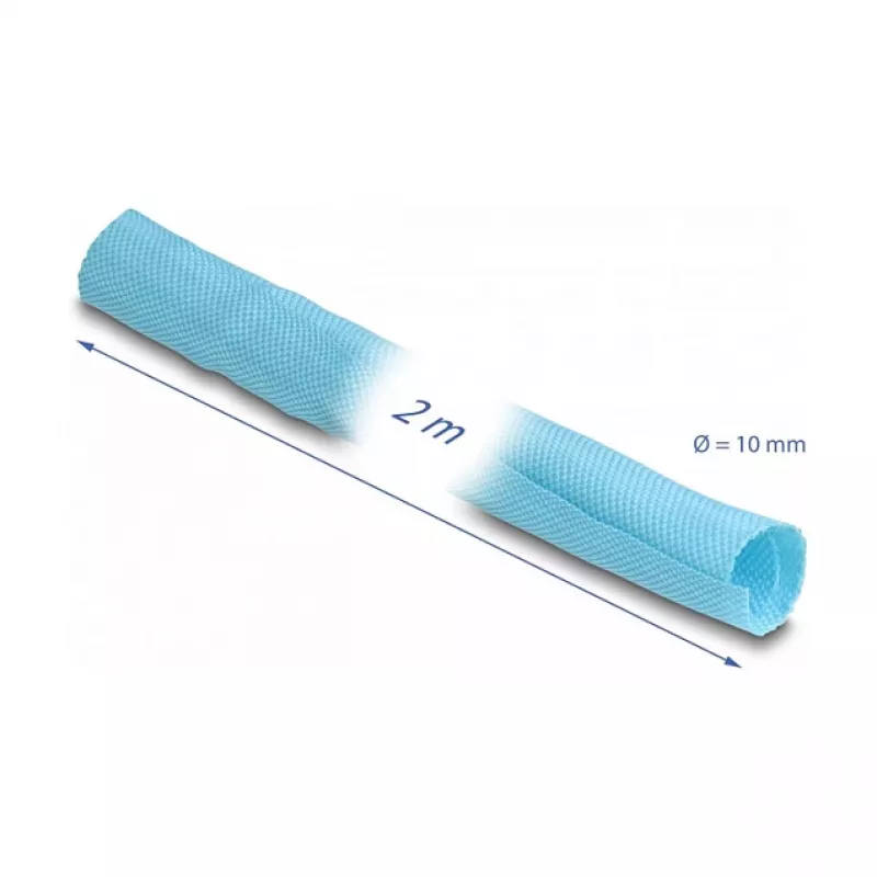 DeLOCK Woven Sleeve self-closing heat-resistant 2 m x 10 mm blue