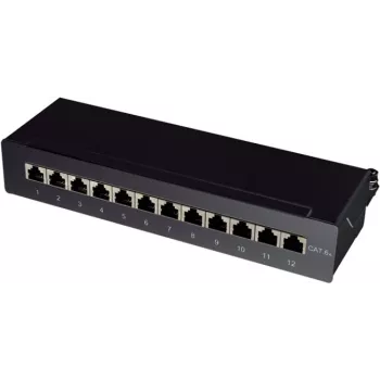 Logilink Patchpanel desktop/wall Cat.6A STP 12 Ports, black (NP0019B)