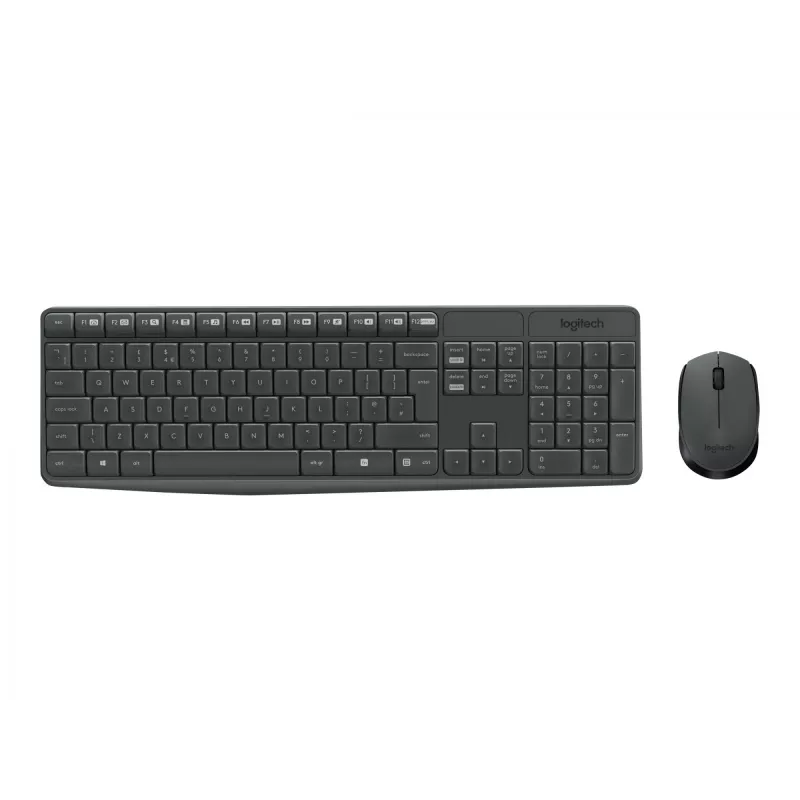 Logitech MK235 Durable Wireless Keyboard and Mouse Combo in Grey