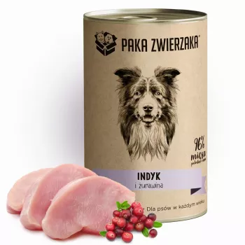 Wet dog food PAKA ZWIERZAKA Turkey and cranberries 400 g can, monoprotein, gluten- and soy-free